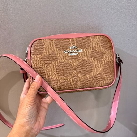 Coach Mini Jamie Camera Bag In Maxi Signature Canvas CCO12 Dusty Pink - Picture 1 of 7